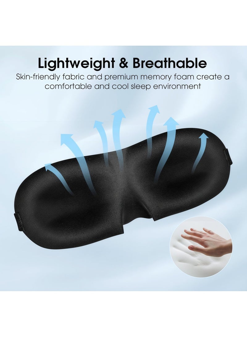 قناع عين ثلاثي الأبعاد متقدم للنوم، قناع عين ثلاثي الأبعاد مثالي لحجب الضوء، قناع عين، رقعة عين للنساء والرجال والأطفال، ناعم للسفر والسيارة والنزهات والتخييم على الشاطئ - حركة عين حرة - تصميم مريح - نوم مريح - Image 5